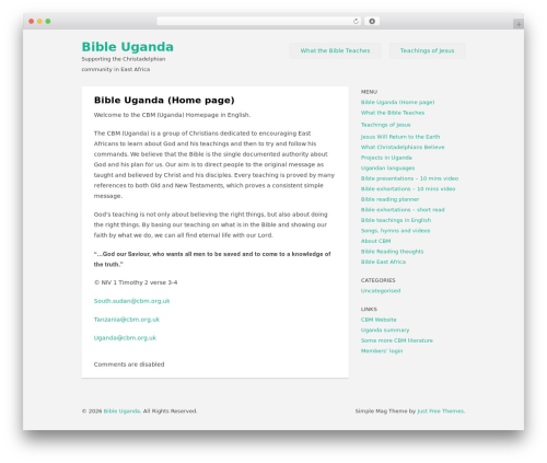 WordPress theme Simple Mag - bibleuganda.com