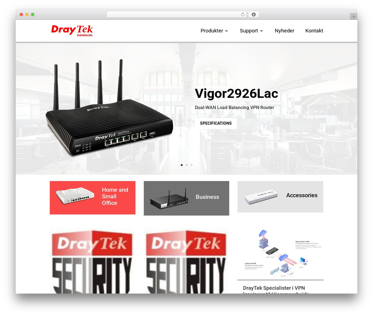 Divi WordPress theme - draytek.dk