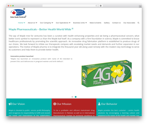 theCorps WordPress theme - maplepharma.com