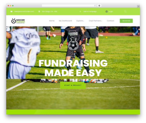 Krowd themer WordPress plugin - soccerfunder.com