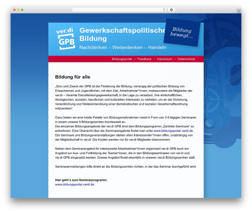 WordPress theme GPB-Theme - verdi-gpb.de