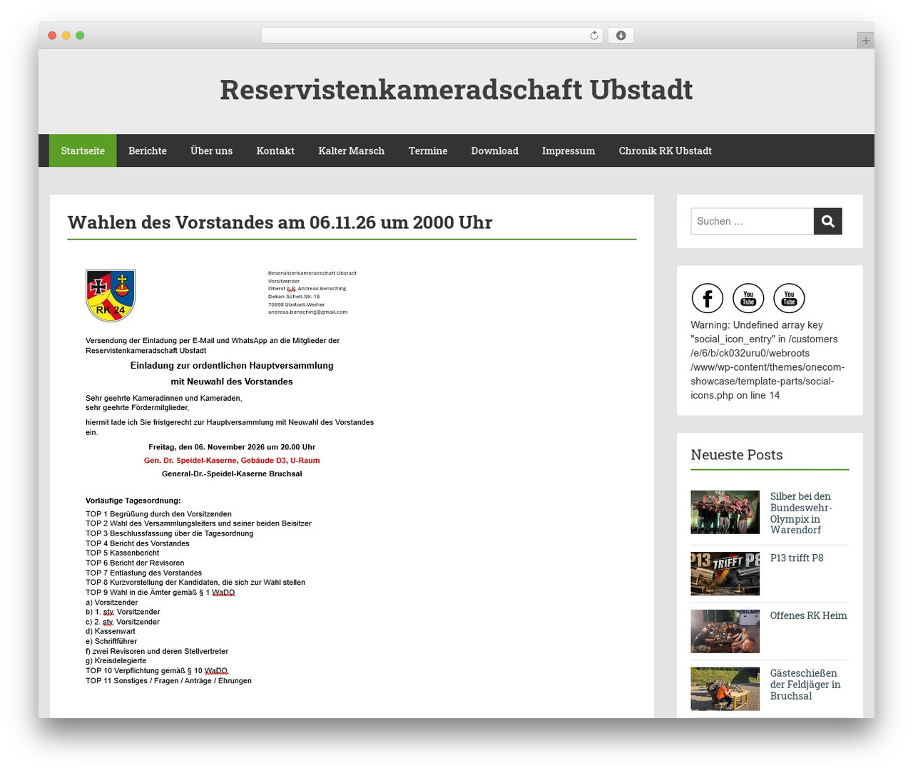 WordPress website theme Showcase - rk-ubstadt.de