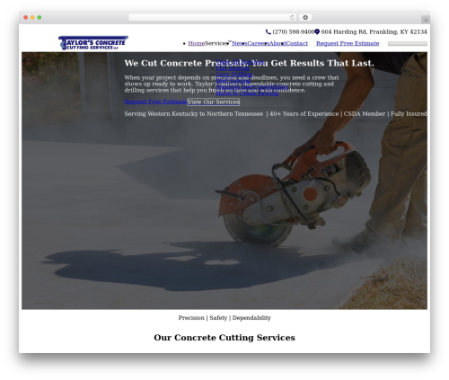 Etch Theme theme WordPress - taylorsconcretecutting.com