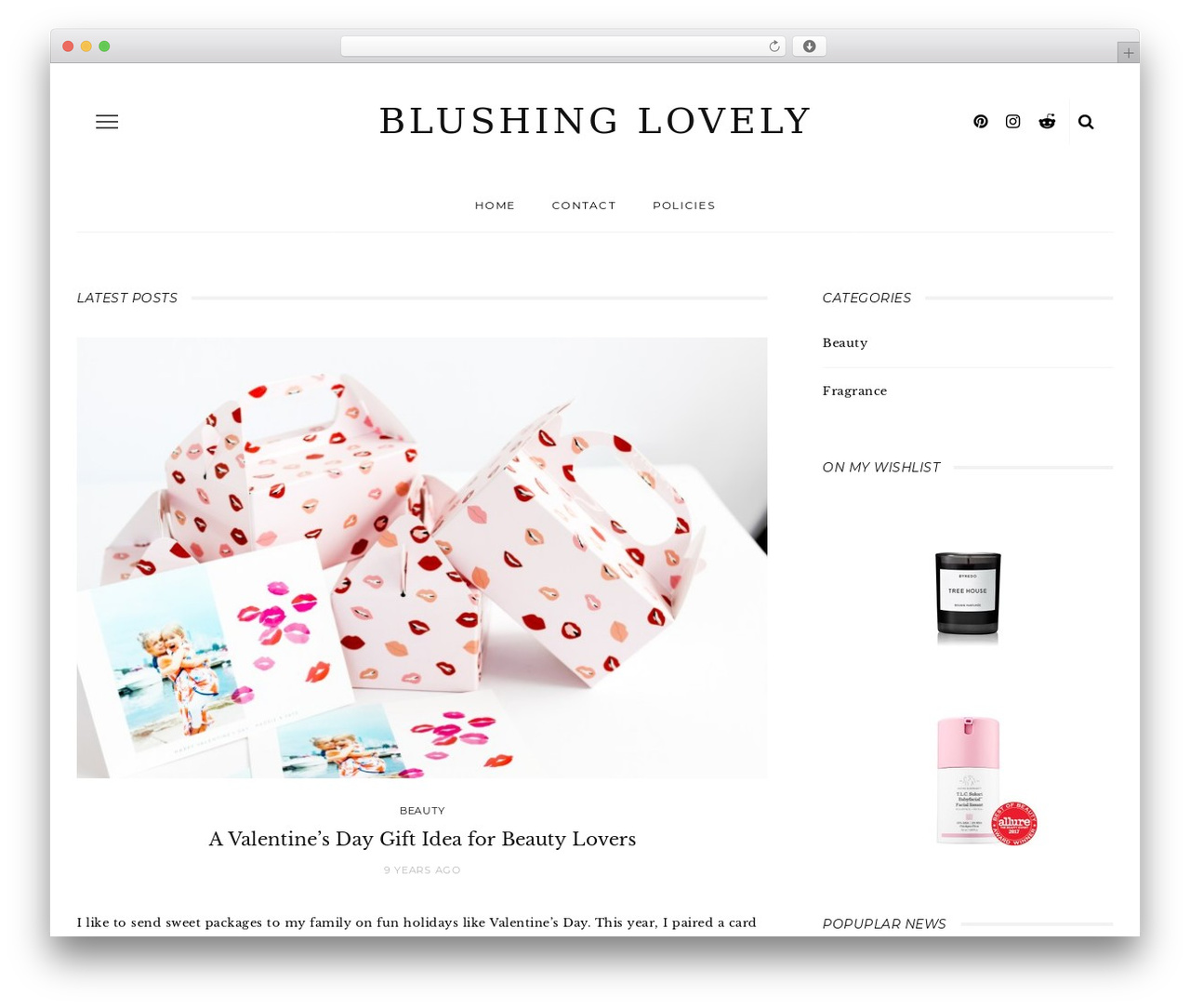 look WordPress theme - blushinglovely.com