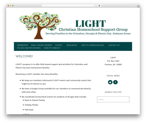 WordPress theme Be Inspired - homeschoollight.com