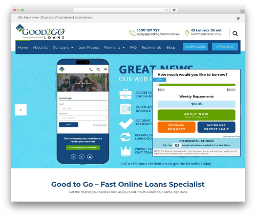 Advisor WordPress theme - goodtogoloans.com