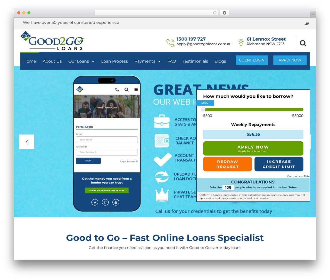 Advisor WordPress theme - goodtogoloans.com