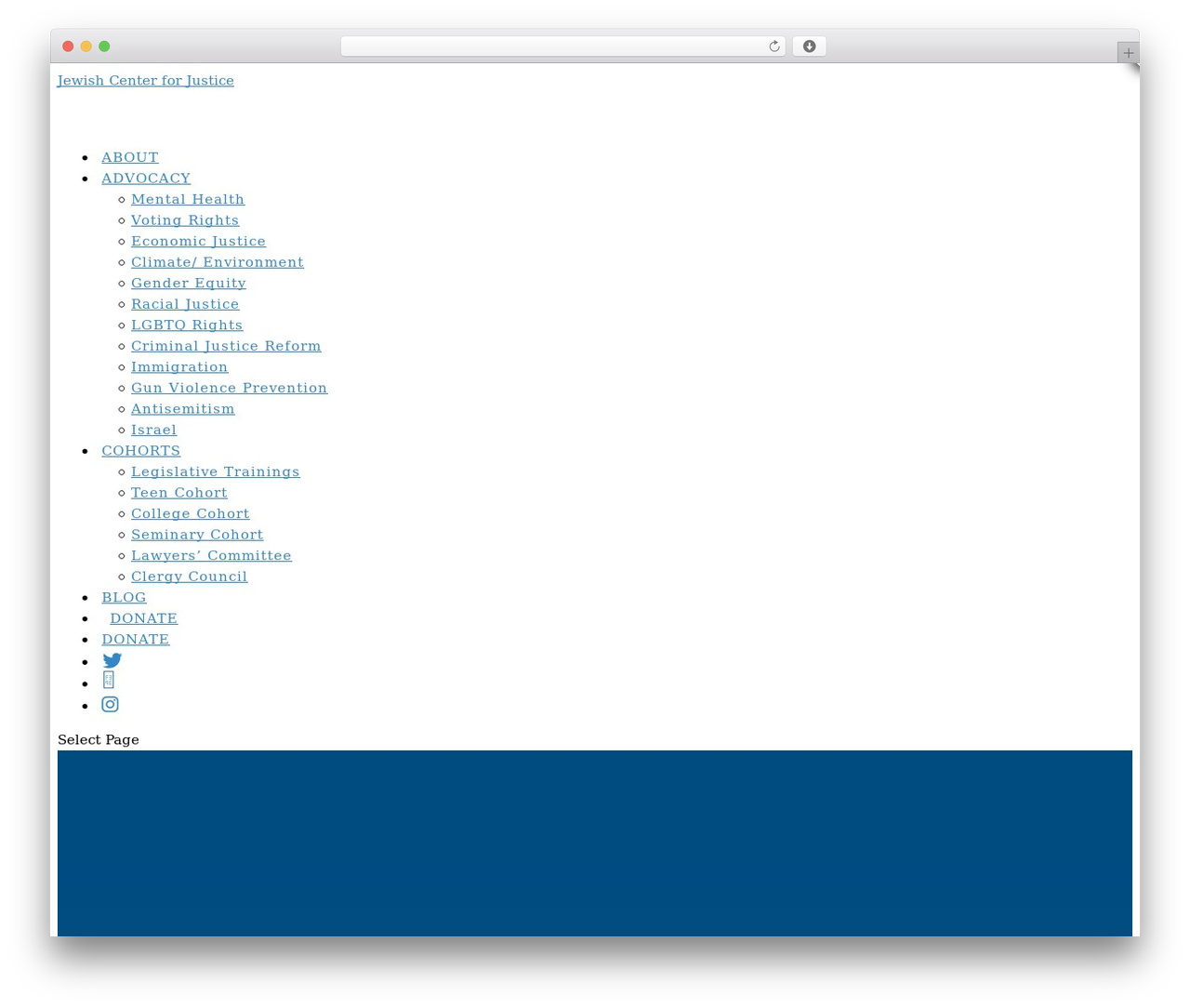 JCJ Aligned WordPress theme - jewishcenterforjustice.org