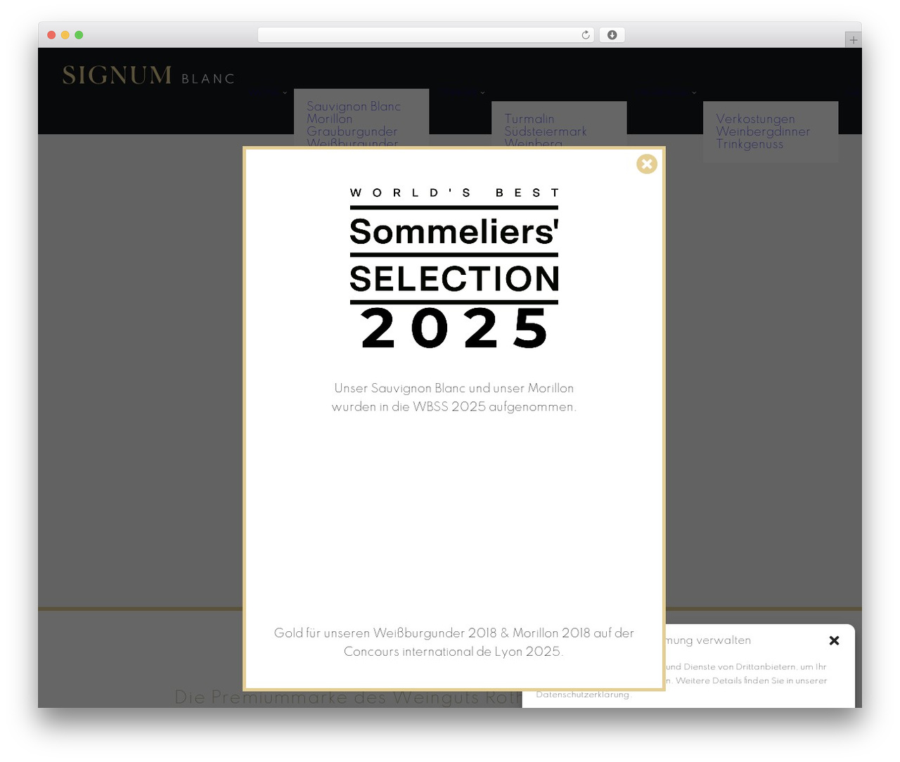 WordPress website theme Uncode - signum-blanc.wine