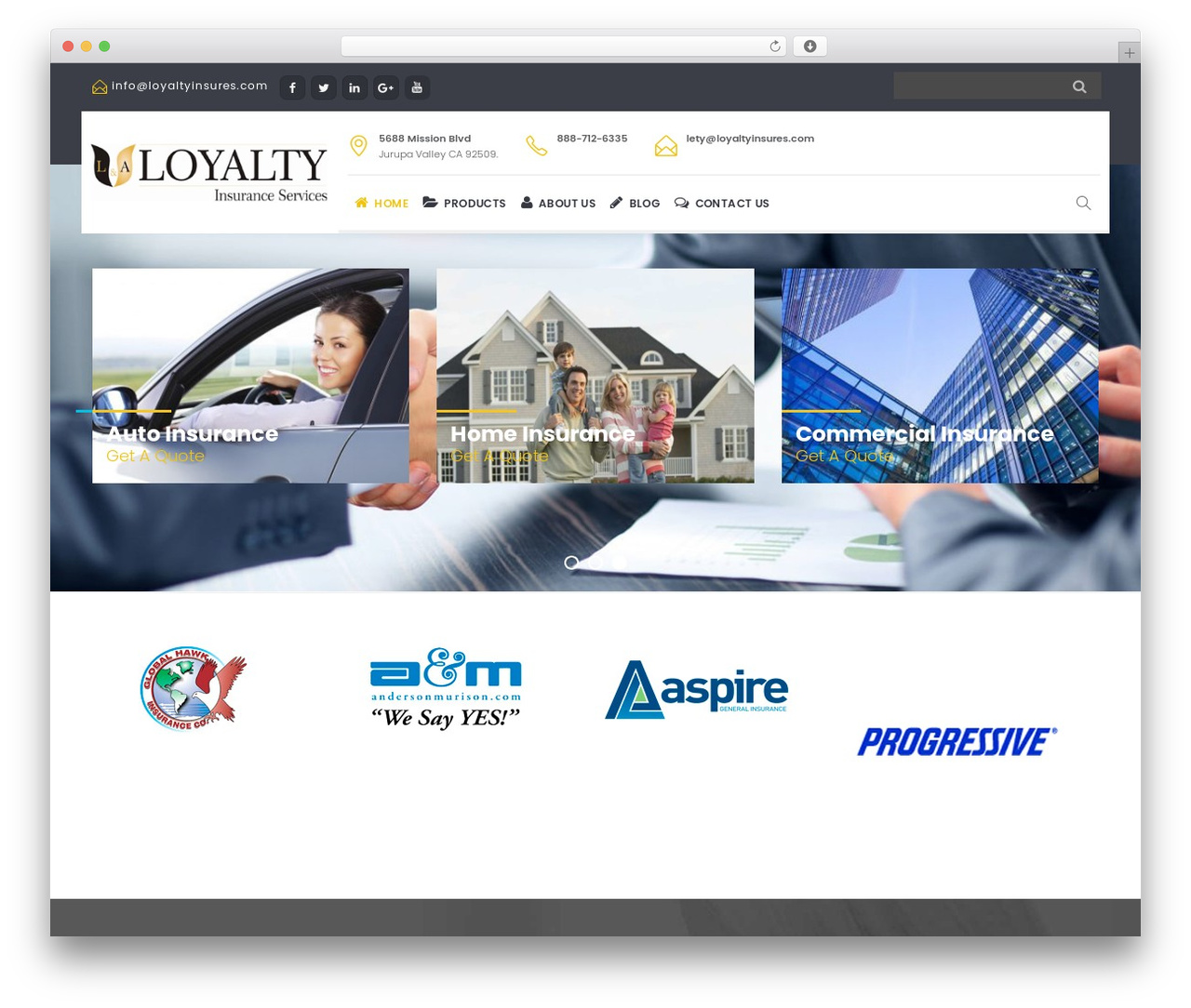 EasyWeb WordPress theme - loyaltyinsures.com
