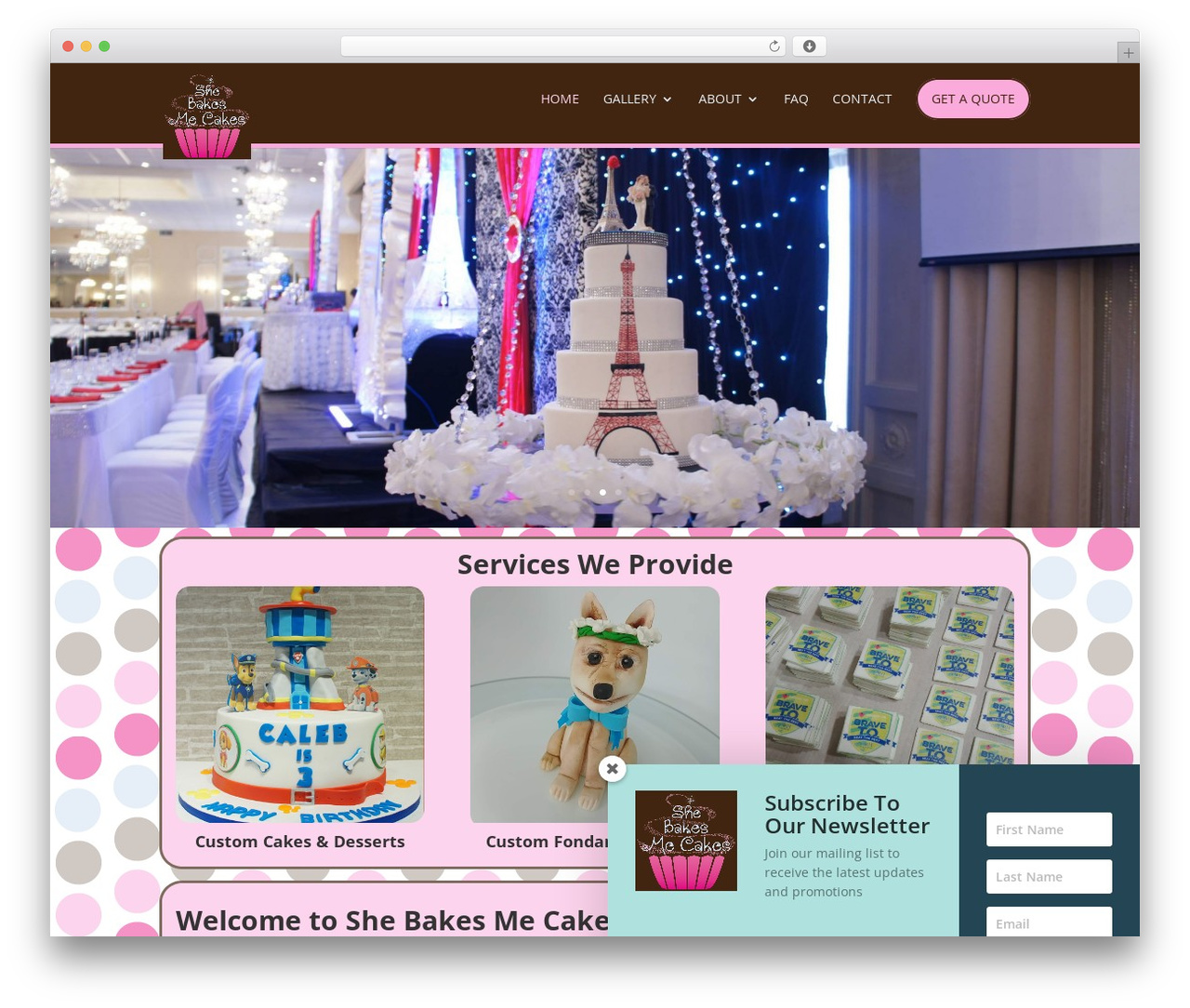 WordPress theme Divi - shebakesmecakes.com