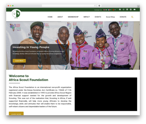 Webinane responsive header WordPress plugin - africascoutfoundation.org