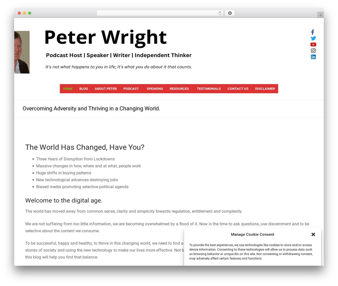 WordPress website theme Customify - peterwrightsblog.com