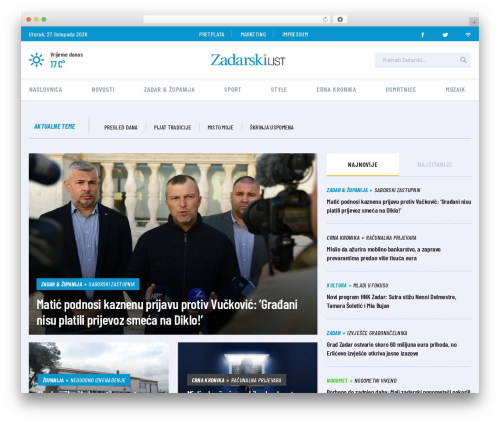 WordPress theme EA93 Wordpress Webpack Theme - zadarskilist.novilist.hr