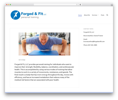 Sinatra WordPress theme - forgedandfit.com