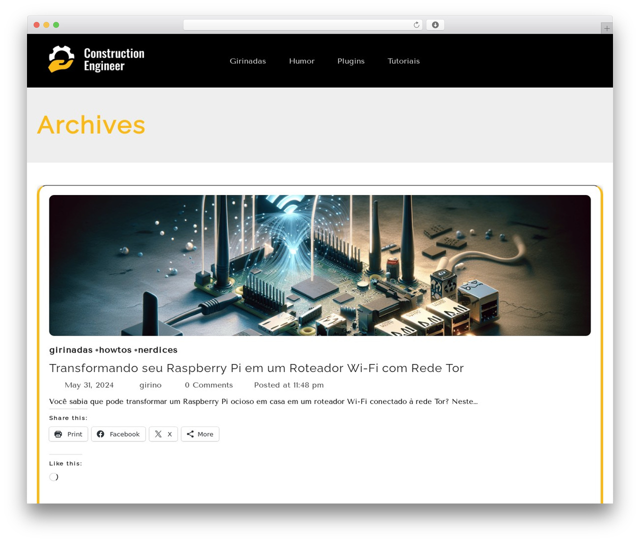 Construction Engineer WordPress theme - blog.girino.org