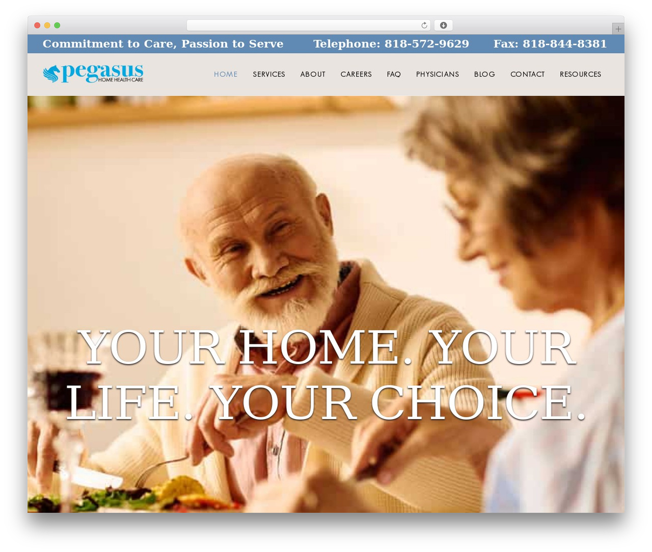 Infinity Pro WordPress theme - pegasushomecare.com