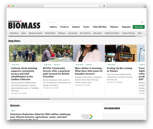 Kadence newspaper WordPress theme - canadianbiomassmagazine.ca