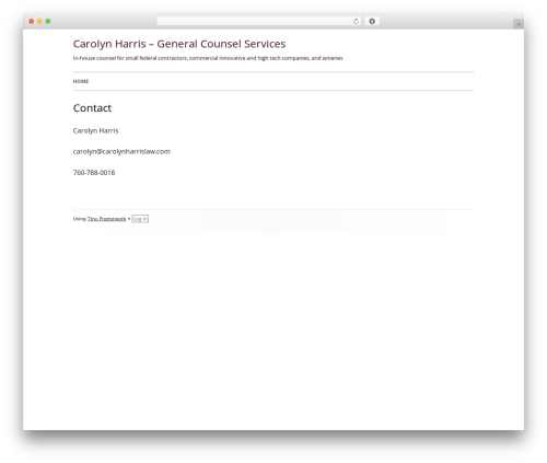 Tiny Framework free WP theme - carolynharrislaw.com