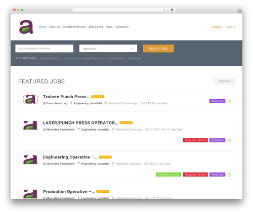 Careerfy WordPress theme - alternative-recruitment.com