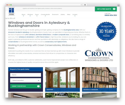 Clean Build WordPress theme - premwindowsanddoors.co.uk