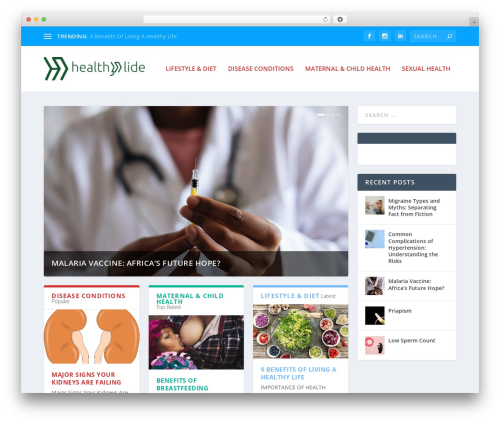 Extra WordPress theme design - healthyslide.com