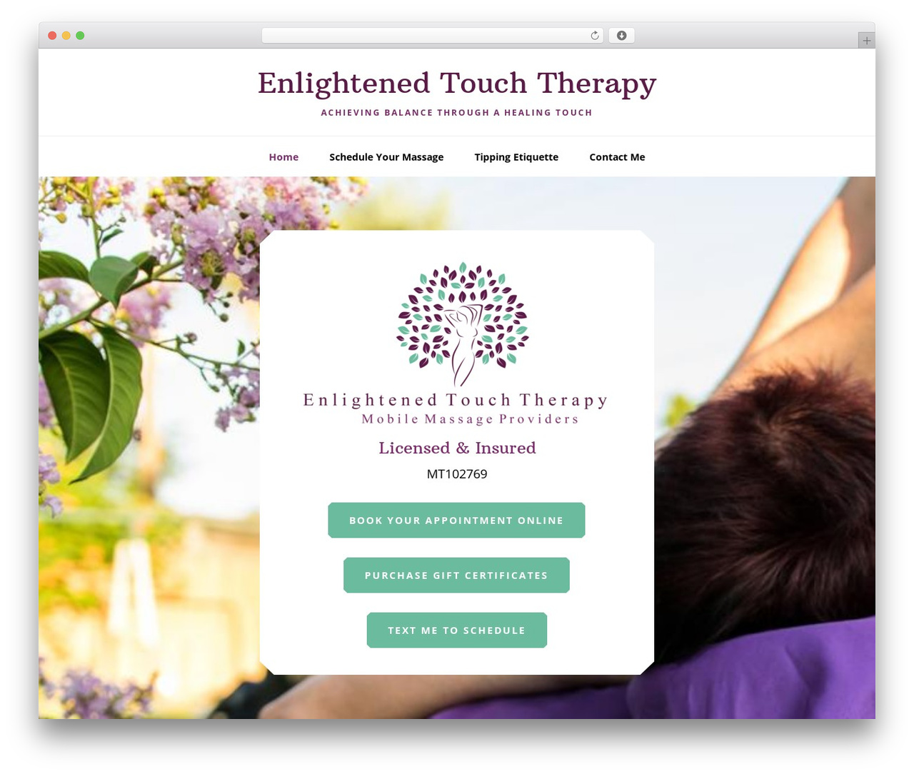 Genesis WordPress theme - enlightenedtouchtherapy.com