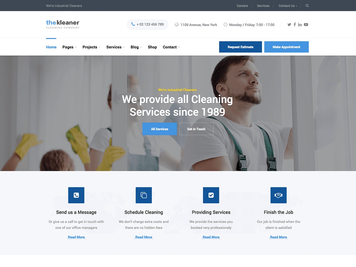The Kleaner QT business WordPress theme