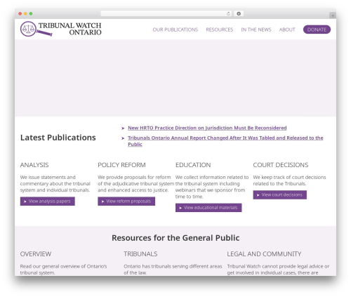 Tribunal WordPress theme - tribunalwatch.ca