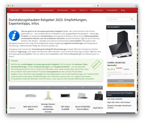 Affiliatetheme amazon WordPress plugin - dunstabzugshauben-test.org