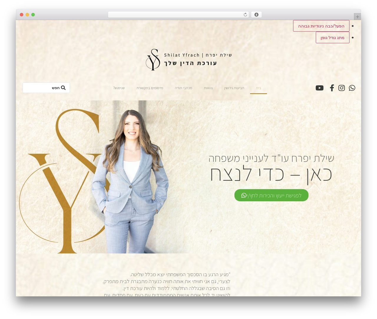 Hello Elementor top WordPress theme - shilat-law.co.il