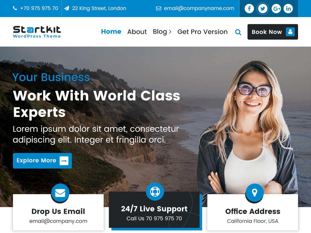 StartKit WordPress template for business