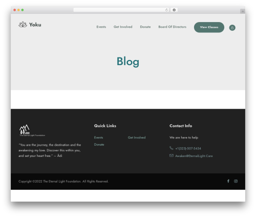 WordPress website theme Yoku - eternallight.care