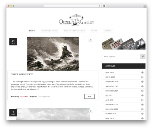 Zoomy WordPress theme - ouzelgalley.net
