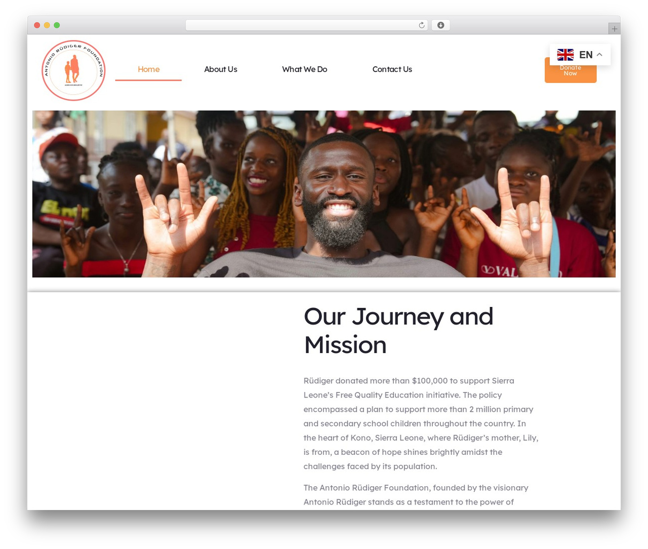 Hello Elementor theme WordPress - antoniorudigerfoundation.org