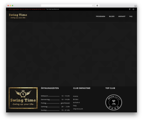 Nightery best WordPress theme - club-swingtime.de