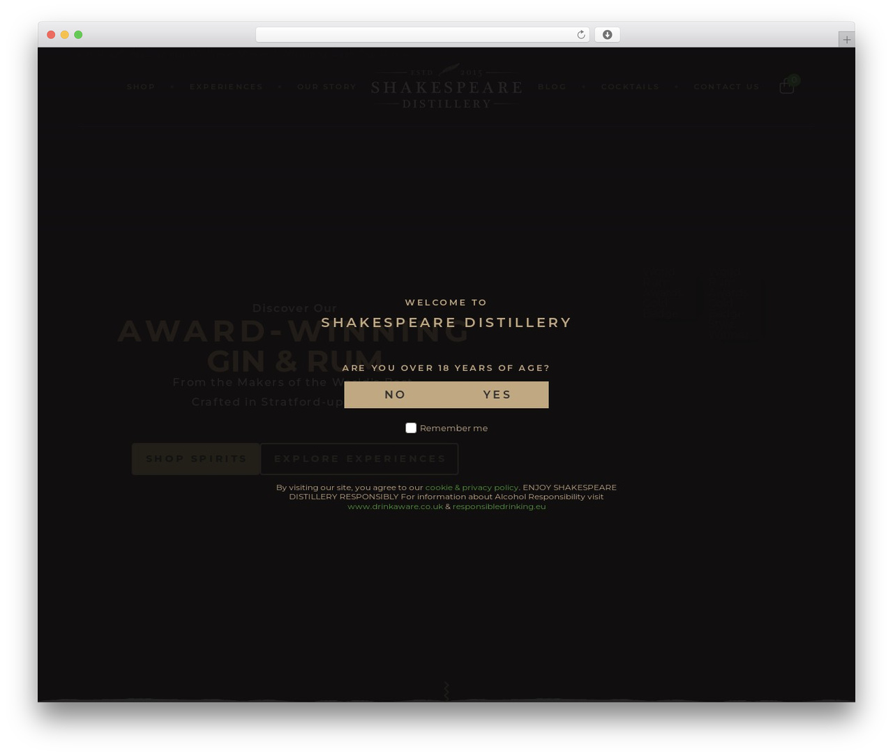 WordPress theme Pro - shakespearedistillery.com
