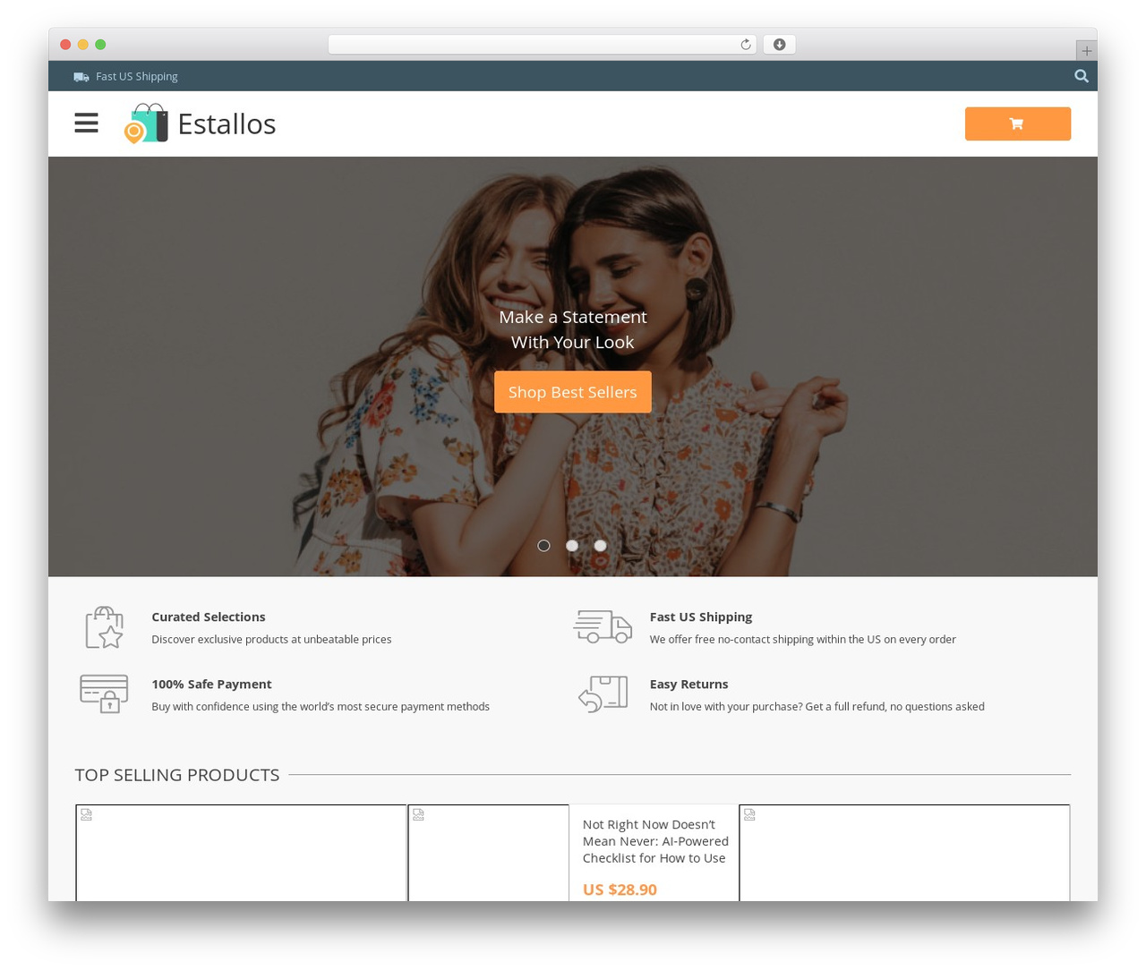 Davinci 2 WordPress shopping theme - estallos.com