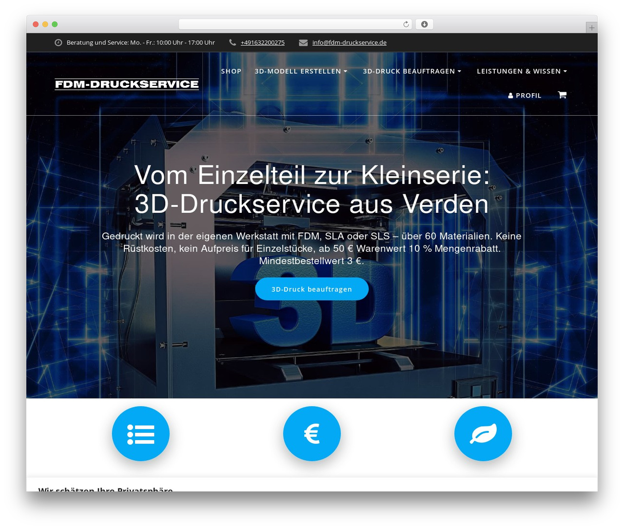 WordPress theme Mesmerize PRO - fdm-druckservice.de