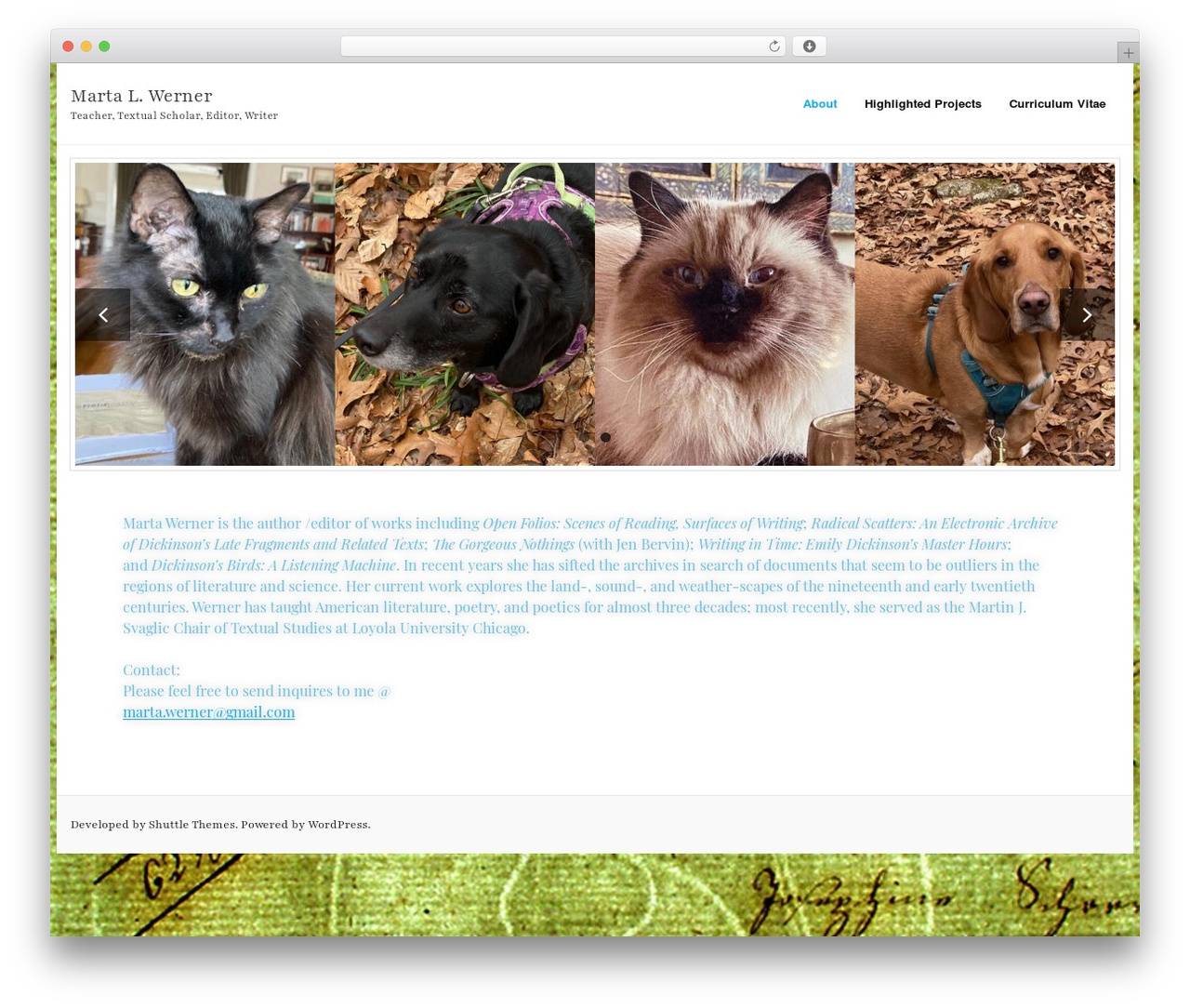 WordPress theme Shuttle - martalwerner.org