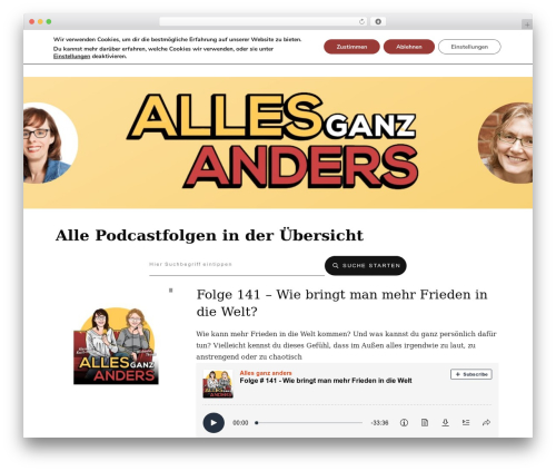 WordPress theme Thrive Theme Builder - allesganzanders.de