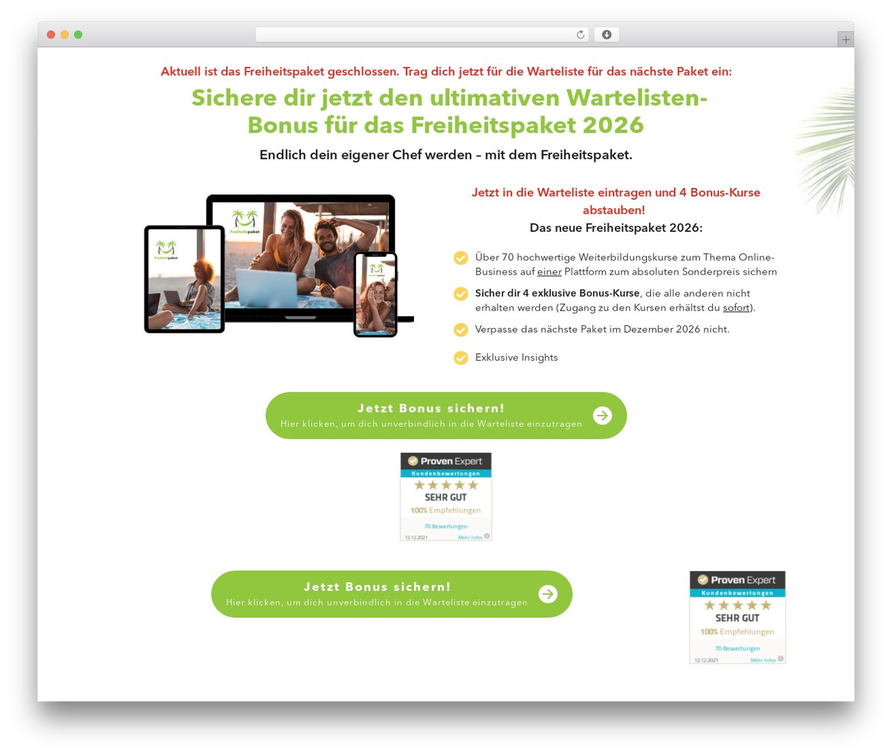 Thrive Theme Builder WordPress theme - freiheitspaket.de