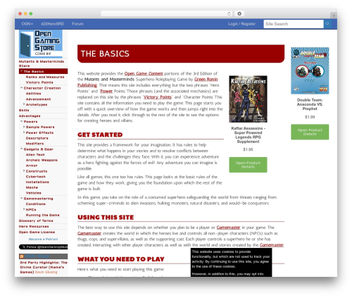 WordPress theme QuickStrap - d20herosrd.com