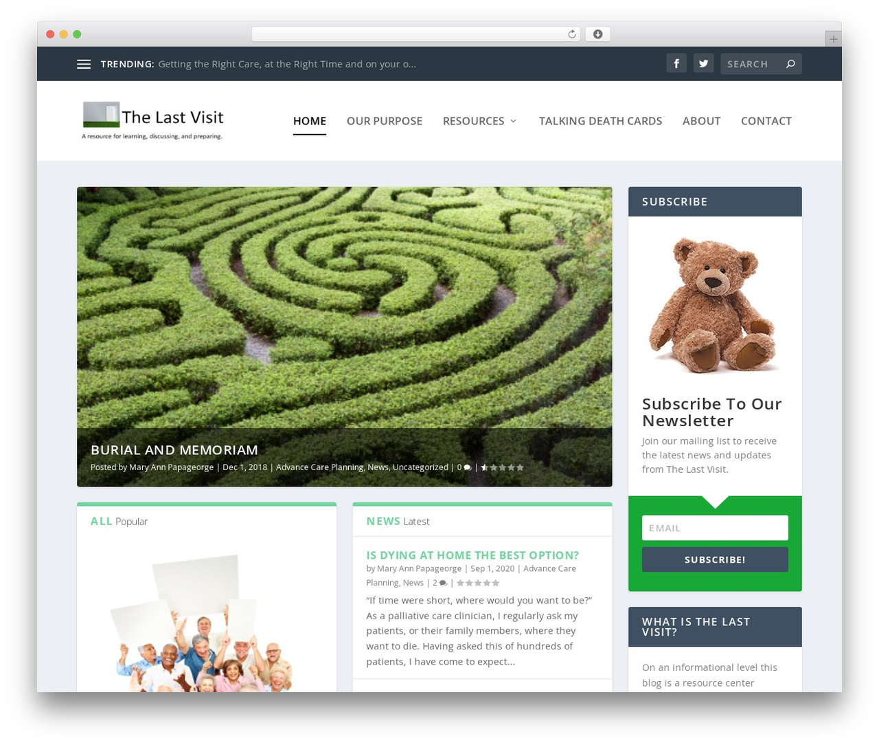 Extra WordPress theme - thelastvisit.com