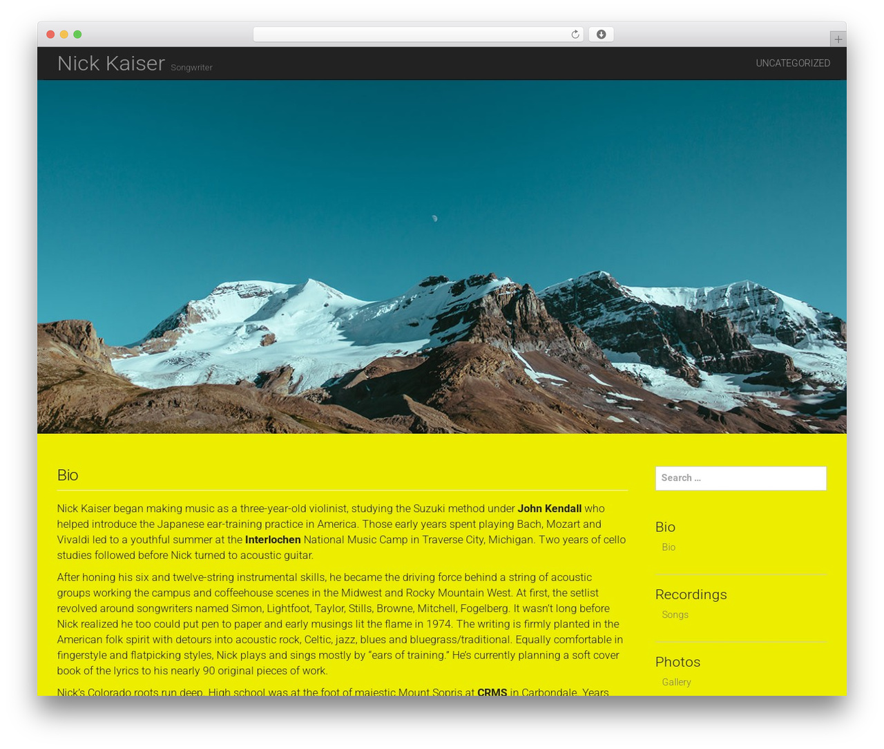 National Basic WordPress theme - nickkaiser.com