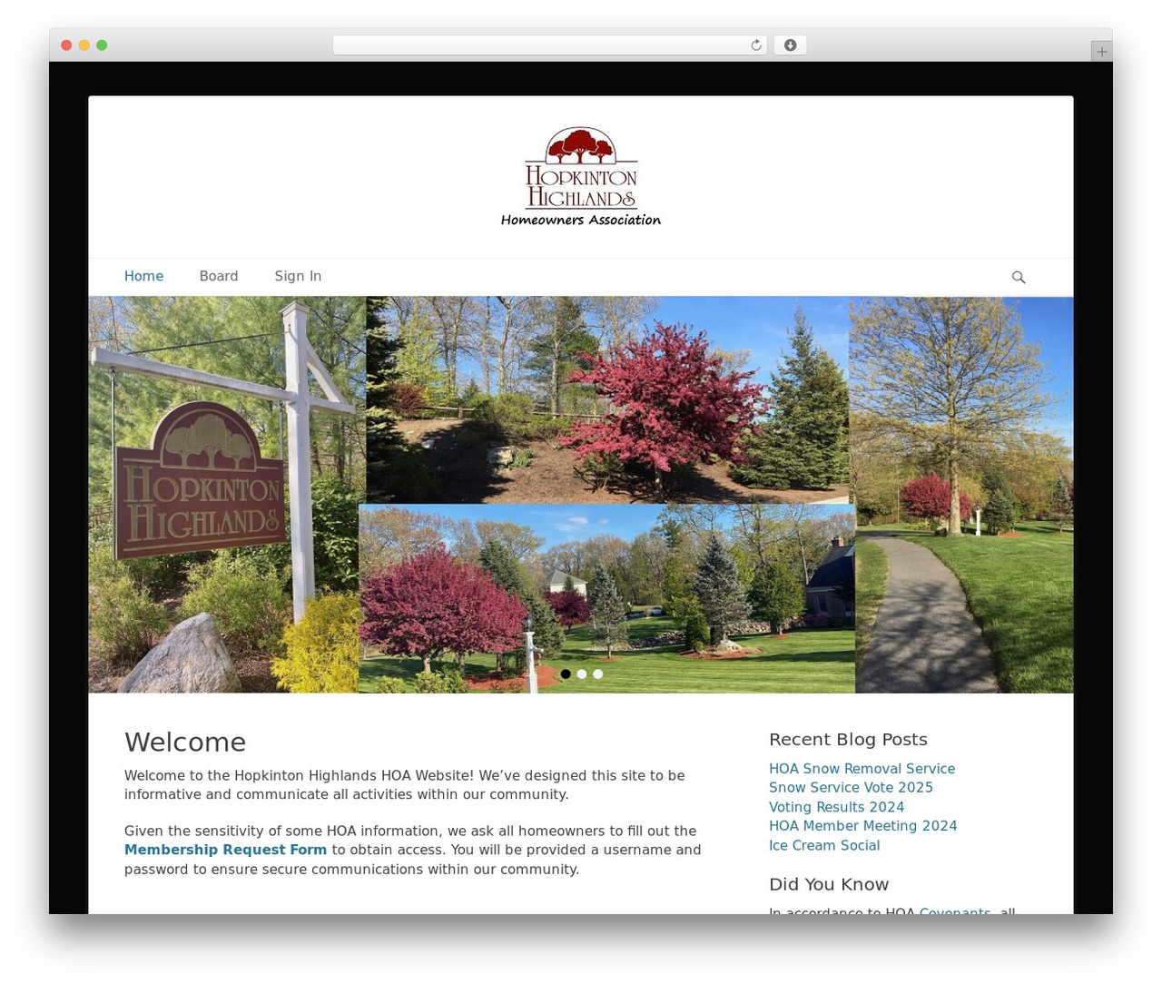 Catch Base theme WordPress - hopkintonhighlandshoa.org