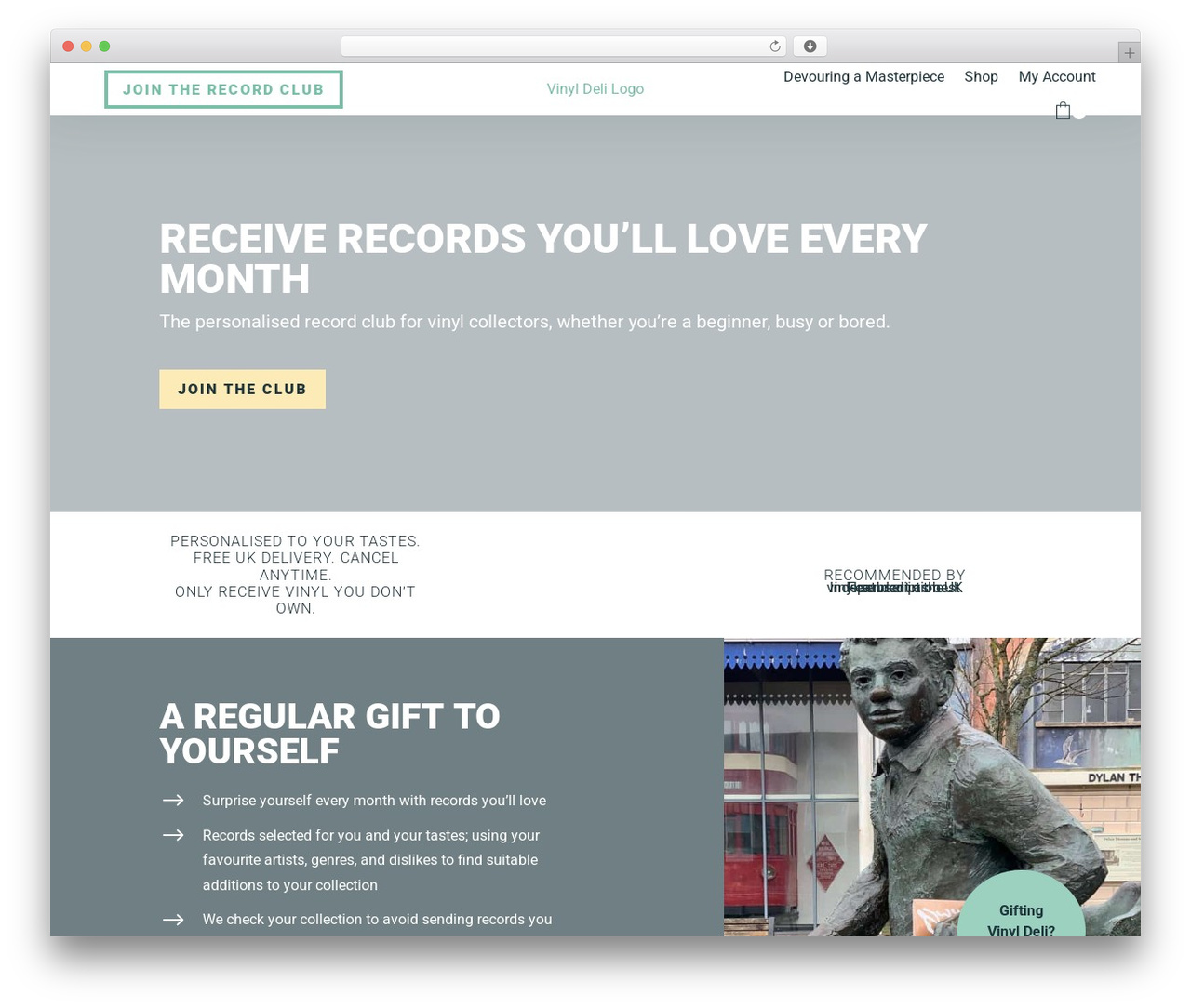 Divi WordPress theme design - vinyldeli.com