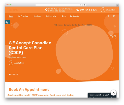 WordPress theme Theme 45 - halodental.ca