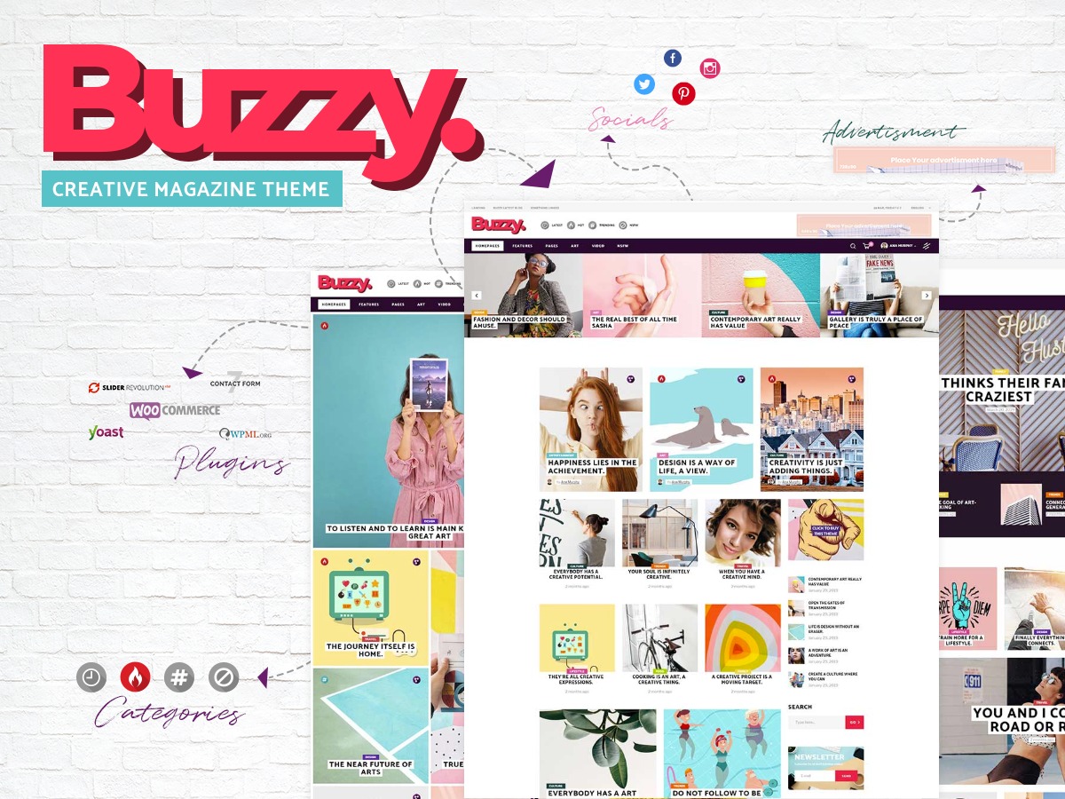 Buzzy WordPress theme design