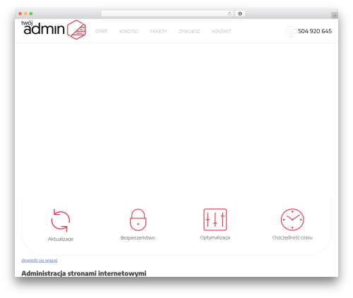twojadmin WordPress theme design - twojadmin.pl